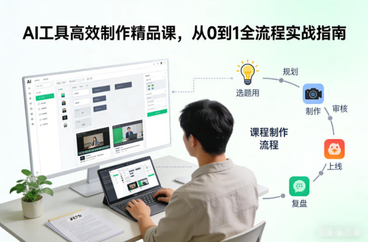 AI工具高效制作精品课，从0到1全流程实战指南-蜗牛学社