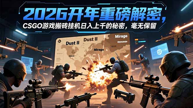 2026开年重磅解密，CSGO游戏搬砖挂机日入上千的秘密，毫无保留-蜗牛学社