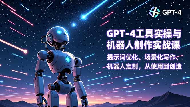GPT-4工具实操与机器人制作实战课:提示词优化、场景化写作、机器人定制,从使用到创造-蜗牛学社