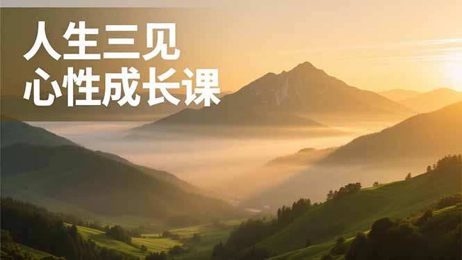 人生三见心性成长课，见天地众生自己，搞透人性安顿身心，活出清晰自我，内在富足无价-蜗牛学社