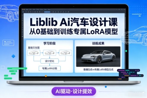Liblib Ai汽车设计课,从0基础文生图,到教你训练专属设计和风格LoRA模型-蜗牛学社