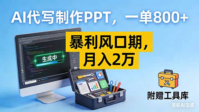 AI代写制作PPT,一单800+, 暴利风口期,月入2万【附工具】-蜗牛学社