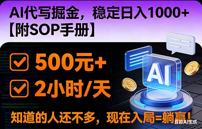 2026风口项目,AI代写掘金,稳定日入1000+,掌握核心技能【附SOP手册】-蜗牛学社
