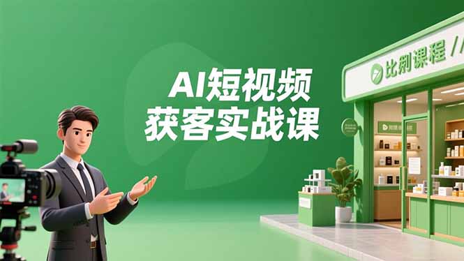 AI短视频获客实战课,数字人创作、实体行业应用、精准引流,30天获取客源月入6万+