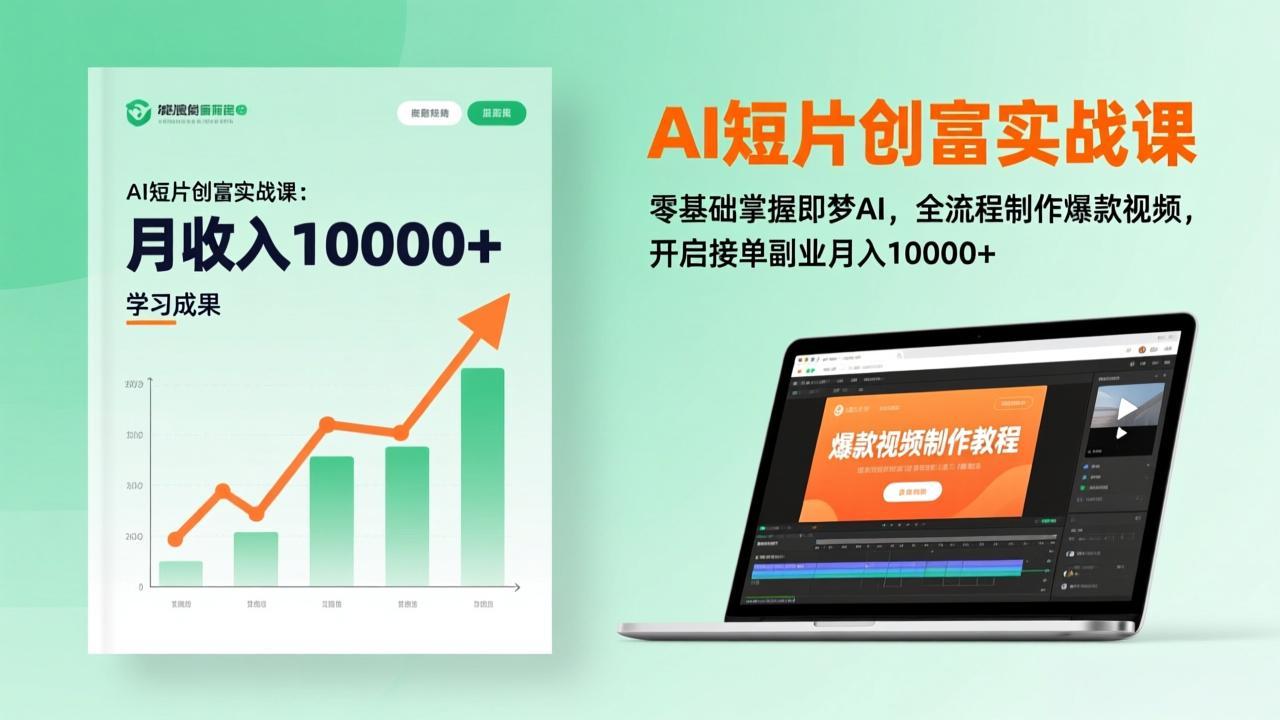 AI短片创富实战课：零基础掌握即梦AI，全流程制作爆款视频，开启接单副业月入10000+(更新-蜗牛学社