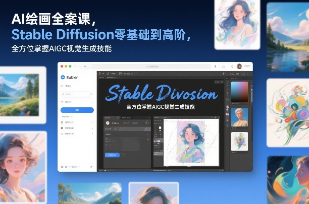 AI绘画全案课，Stable Diffusion零基础到高阶，全方位掌握AIGC视觉生成技能-蜗牛学社