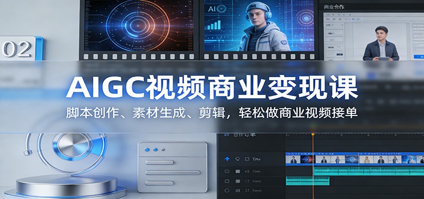 AIGC视频商业变现课：脚本创作、素材生成、剪辑，轻松做商业视频接单-蜗牛学社