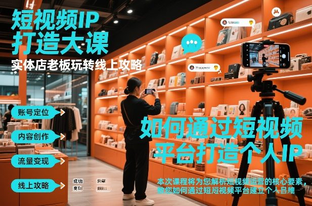 短视频ip打造大课，实体店老板玩转线上攻略-蜗牛学社