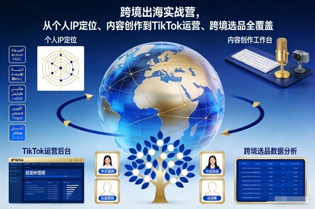 跨境出海实战营，从个人IP定位、内容创作到TikTok运营、跨境选品全覆盖-蜗牛学社