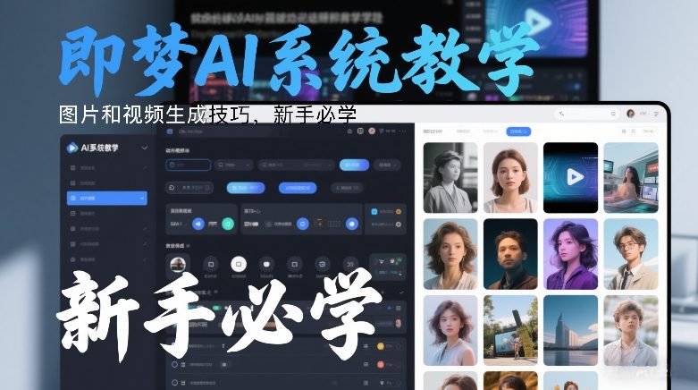 即梦AI系统教学，图片和视频生成技巧，新手必学-蜗牛学社