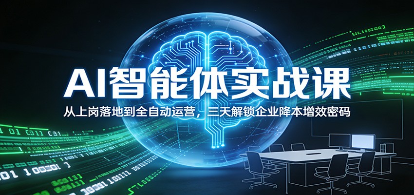 AI智能体实战课：从上岗落地到全自动运营，三天解锁企业降本增效密码-蜗牛学社