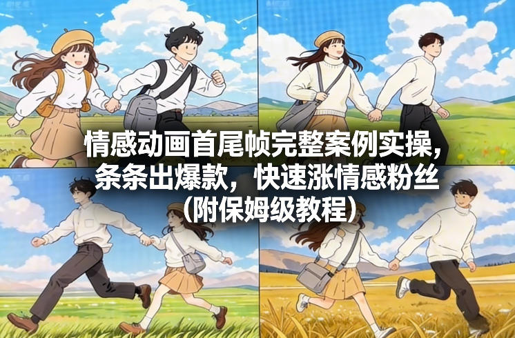 情感动画首尾帧完整案例实操，条条出爆款，快速涨情感粉丝(附保姆级教程)-蜗牛学社