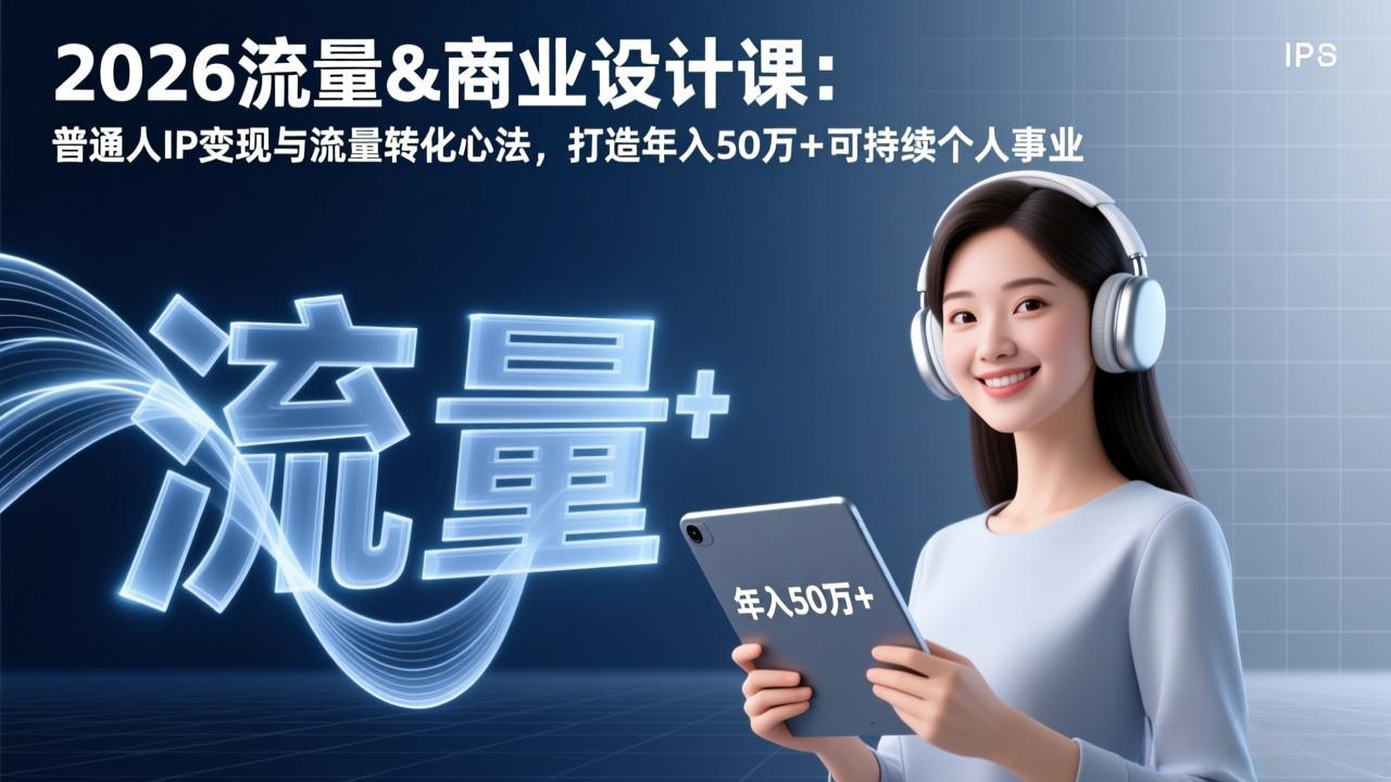 2026流量&商业设计课：普通人IP变现与流量转化心法，打造年入50万+可持续个人事业-蜗牛学社