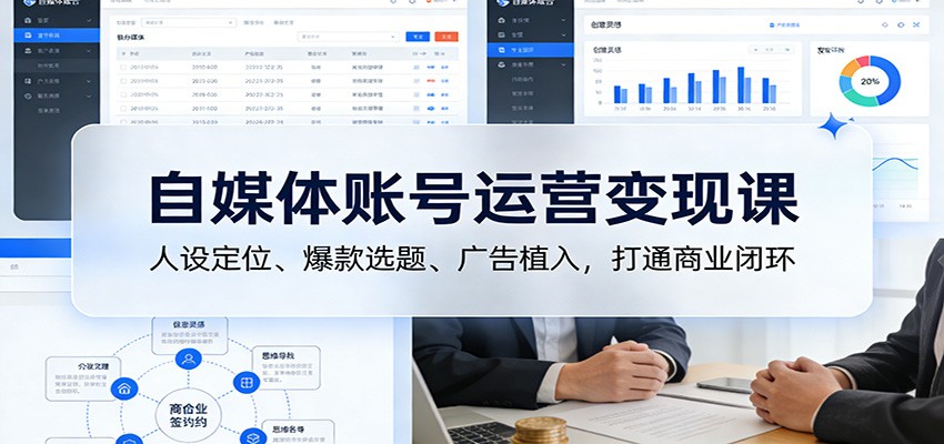自媒体账号运营变现课:人设定位、爆款选题、广告植入,打通商业闭环-蜗牛学社
