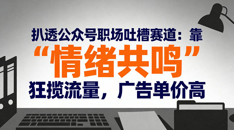 扒透公众号职场吐槽赛道:靠“情绪共鸣”狂揽流量,广告单价高-蜗牛学社