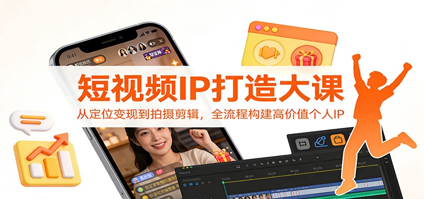 短视频IP打造大课：从定位变现到拍摄剪辑，全流程构建高价值个人IP-蜗牛学社