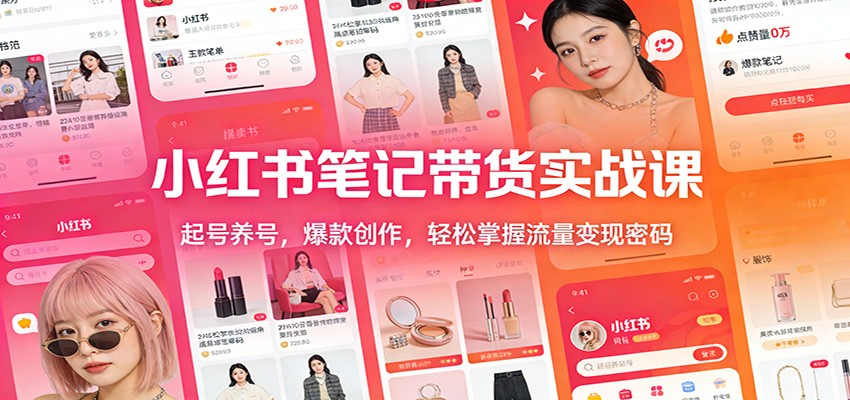 小红书笔记带货实战课:起号养号,爆款创作,轻松掌握流量变现密码-蜗牛学社