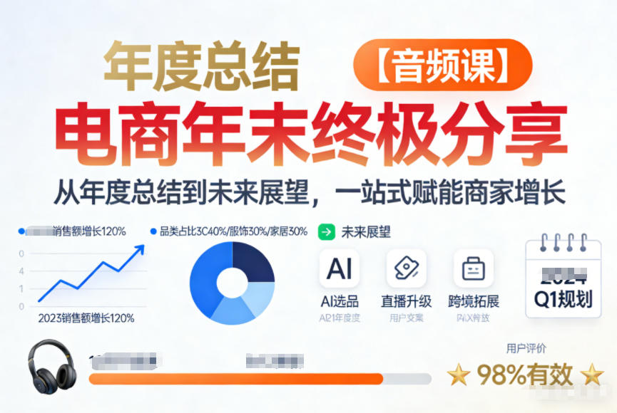 电商年未终极分享，从年度总结到未来展望，一站式赋能商家增长【音频课】-蜗牛学社