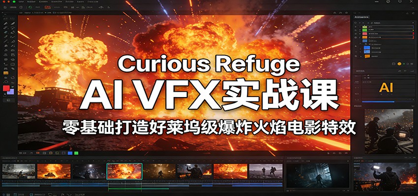 Curious Refuge AI VFX实战课,零基础打造好莱坞级爆炸火焰电影特效-蜗牛学社