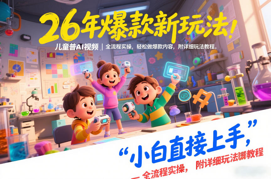 26年爆款新玩法，儿童科普AI视频，全流程实操，轻松做爆款内容，小白直接上手，附详细玩法教程-蜗牛学社