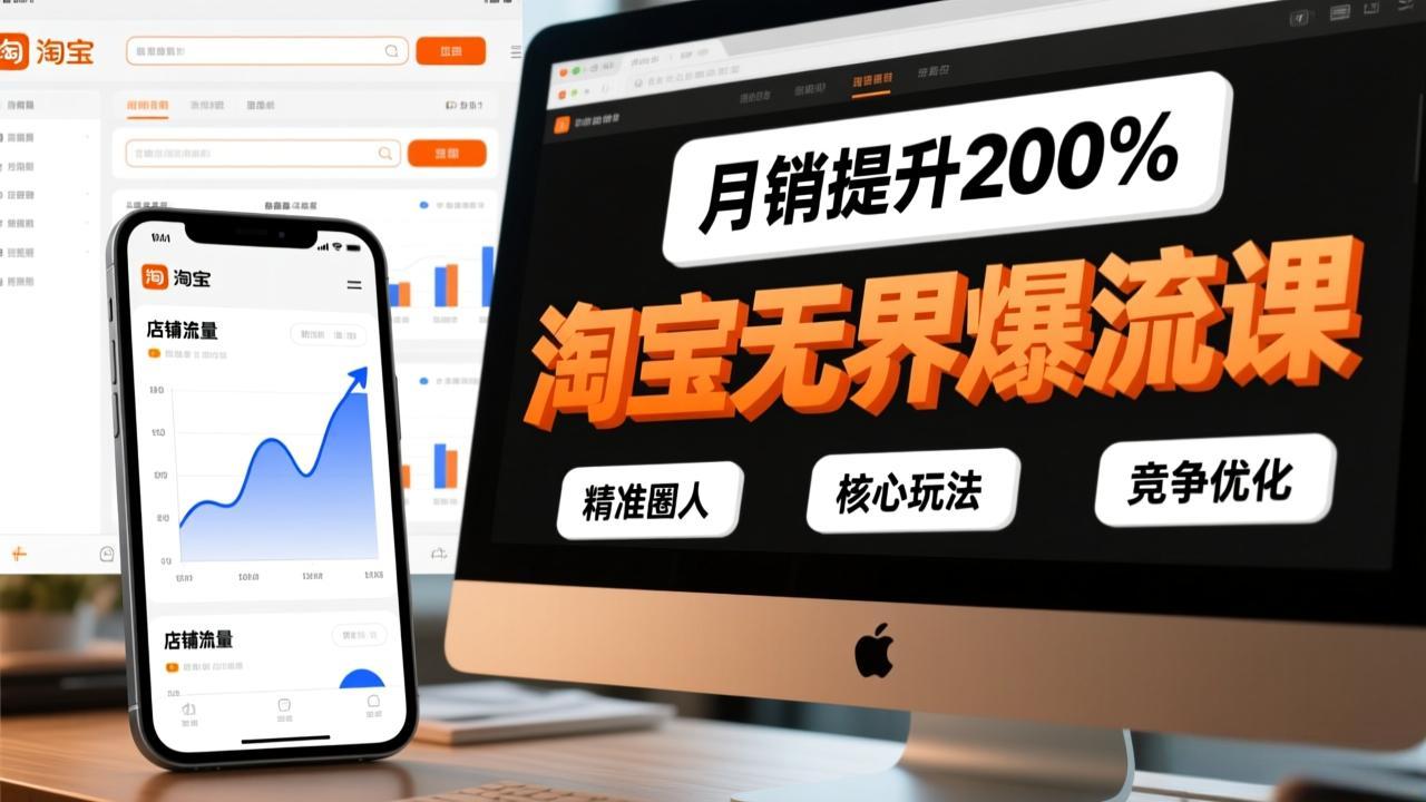 淘宝无界爆流课,精准圈人、核心玩法、竞争优化,快速引爆店铺流量,月销提升200%-蜗牛学社
