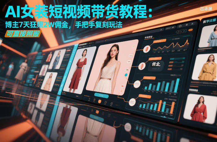 AI女装短视频带货教程：博主7天狂賺2W佣金，手把手复刻玩法，可直接照搬-蜗牛学社