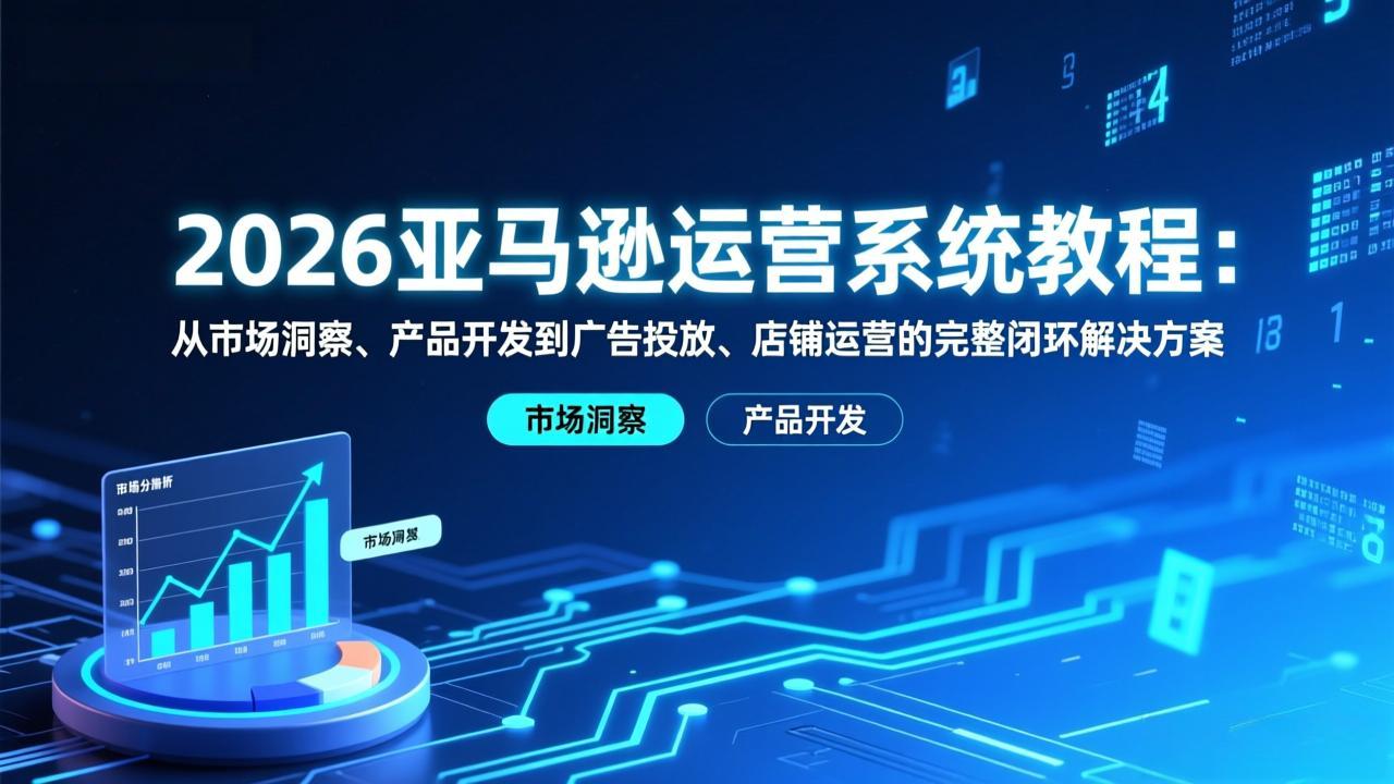 2026亚马逊运营系统教程：从市场洞察、产品开发到广告投放、店铺运营的完整闭环解决方案-蜗牛学社