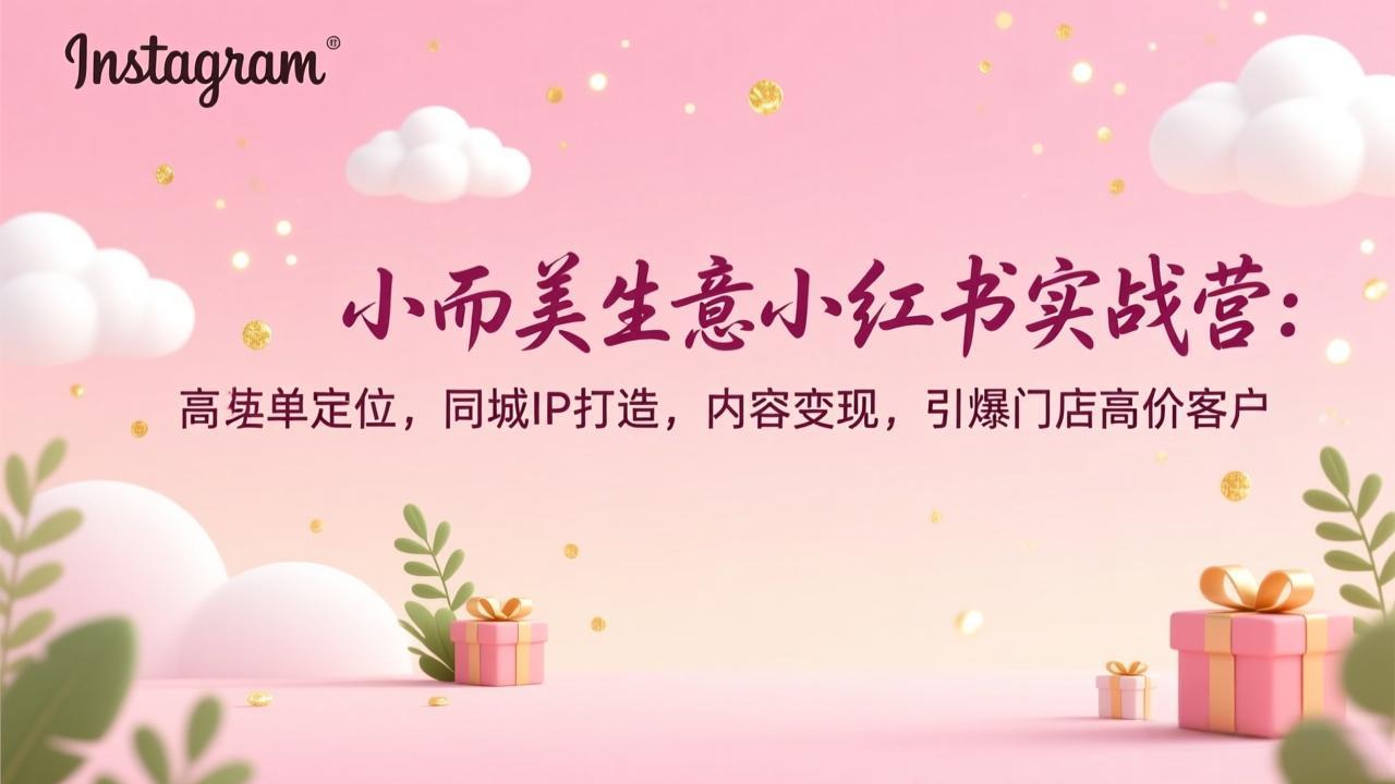 小而美生意小红书实战营:高客单定位,同城IP打造,内容变现,引爆门店高价客户-蜗牛学社