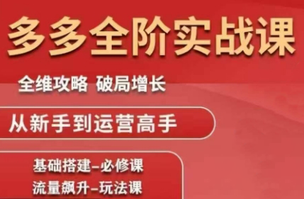 大炮·拼多多全阶实战课程(更新2026)-蜗牛学社