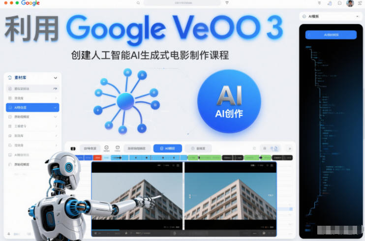 利l用Google Veo 3创建人工智能AI生成式电影制作课程,使用人工智能的力量创建令人惊叹的视频-蜗牛学社