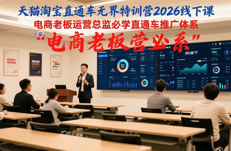 天猫淘宝直通车无界特训营2026线下课，电商老板运营总监必学直通车推广体系-蜗牛学社