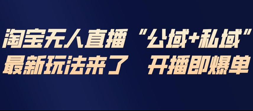 淘宝无人直播完整教程,公试+私域,最新玩法来了,开播即爆单-蜗牛学社