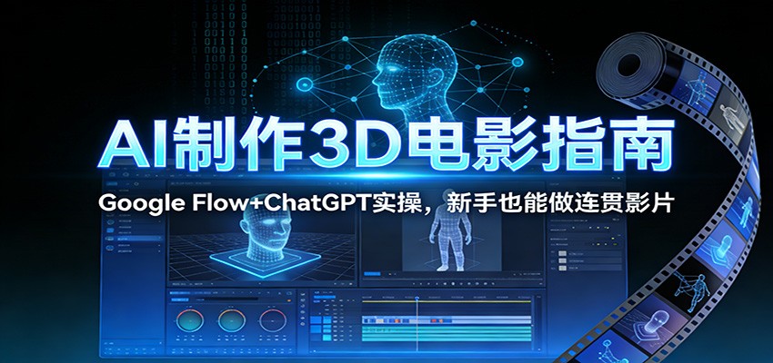 AI制作3D电影指南：Google Flow+ChatGPT实操，新手也能做连贯影片-蜗牛学社