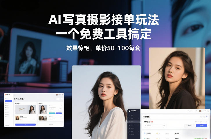 AI写真摄影接单玩法,一个免费工具搞定,效果惊艳,单价50-100每套-蜗牛学社