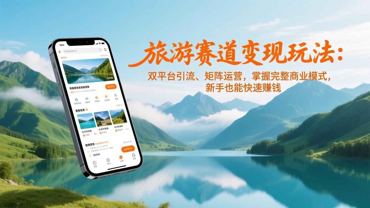 旅游赛道变现玩法：双平台引流、矩阵运营，掌握完整商业模式，新手也能快速赚钱-蜗牛学社