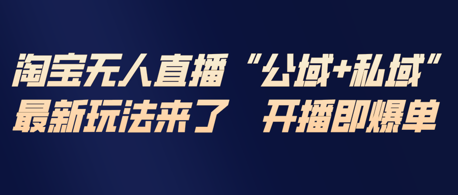 淘宝无人直播最新玩法，包含私域和公域两种玩法-蜗牛学社