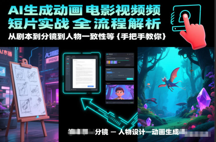 AI生成动画电影视频短片实战全流程解析,从剧本到分镜到人物一致性等手把手教你-蜗牛学社