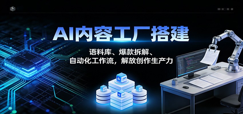 AI内容工厂搭建：语料库、爆款拆解、自动化工作流，解放创作生产力-蜗牛学社