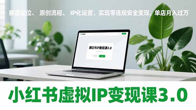 小红书虚拟IP变现课3.0，赛道定位、原创流程、IP化运营，实现零违规安全变现，单店月入过万-蜗牛学社