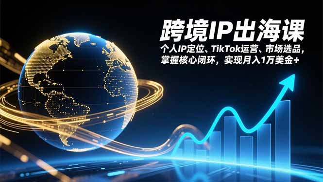 跨境IP出海课，个人IP定位、TikTok运营、市场选品，掌握核心闭环，实现月入1万美金+-蜗牛学社
