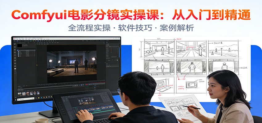 ComfyUI电影分镜实操课：分镜一致性，全流程AI视频制作，零基础也能做专业分镜-蜗牛学社