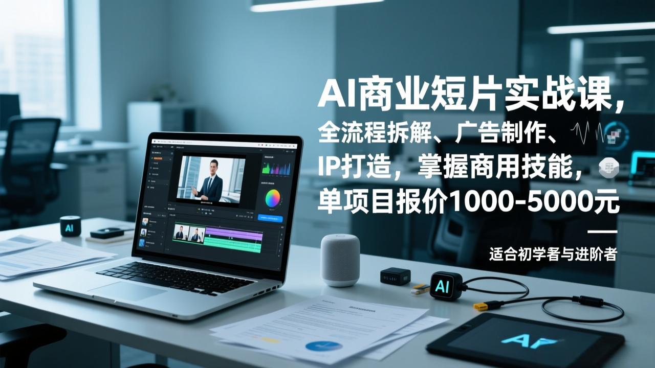 AI商业短片实战课,全流程拆解、广告制作、IP打造,掌握商用技能,单项目报价1000-5000元-蜗牛学社