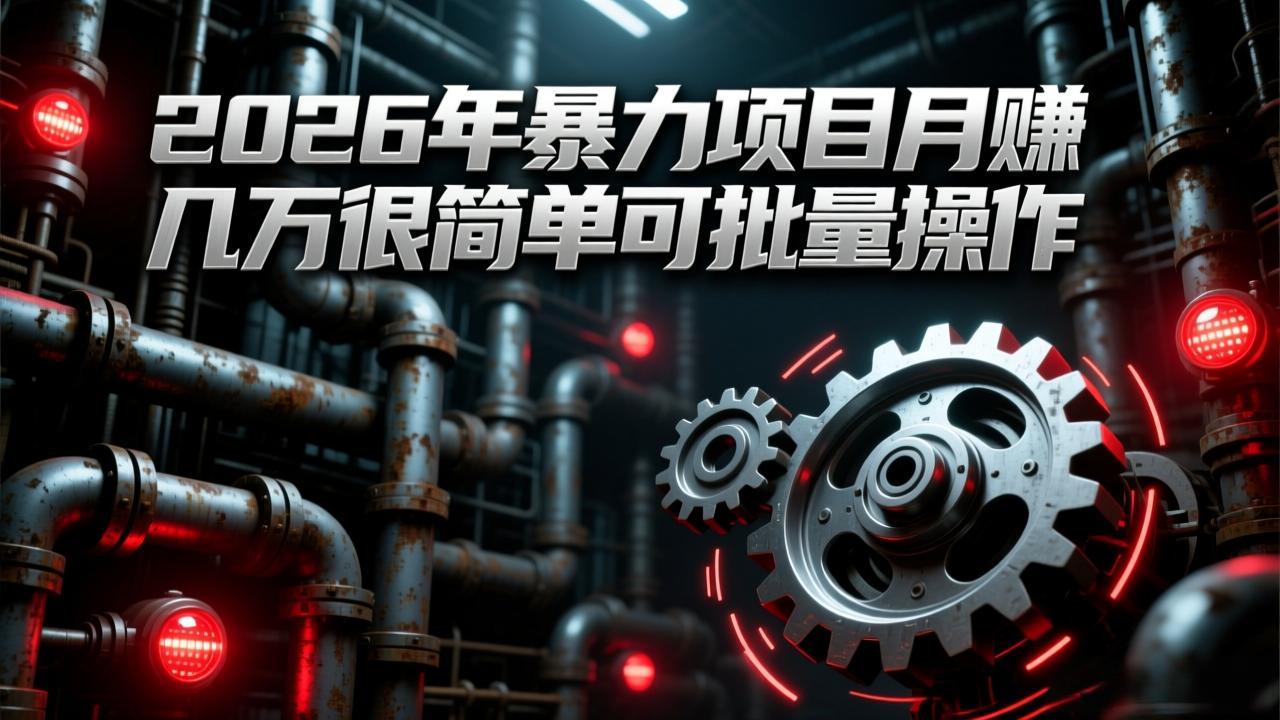 2026年暴力项目月赚几万很简单可批量操作，成本低，利润大-蜗牛学社