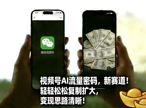 视频号AI流量密码新赛道,轻轻松松复制扩大,变现思路清晰-蜗牛学社