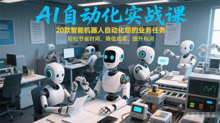 AI自动化实战课:20款智能机器人自动化您的业务任务,轻松节省时间,降低成本,提升利润-蜗牛学社