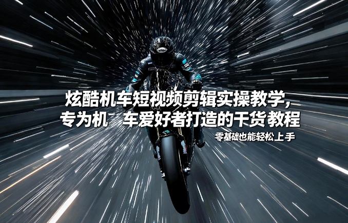 炫酷机车短视频剪辑实操教学，专为机车爱好者打造的干货教程，零基础也能轻松上手-蜗牛学社