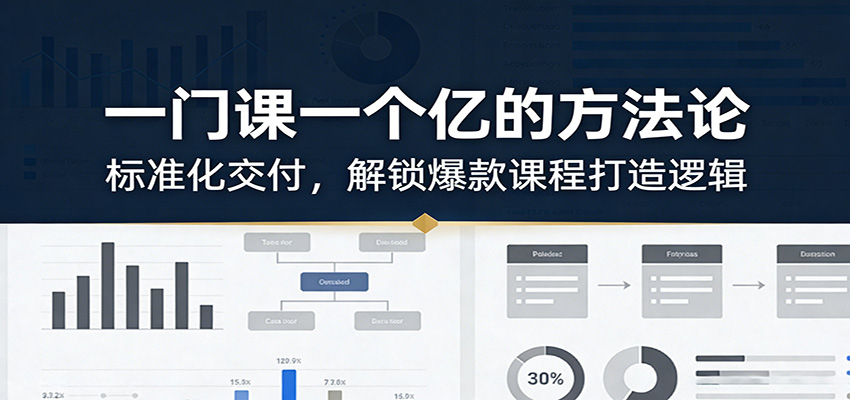 一门课一个亿的方法论：标准化交付，解锁爆款课程打造逻辑-蜗牛学社