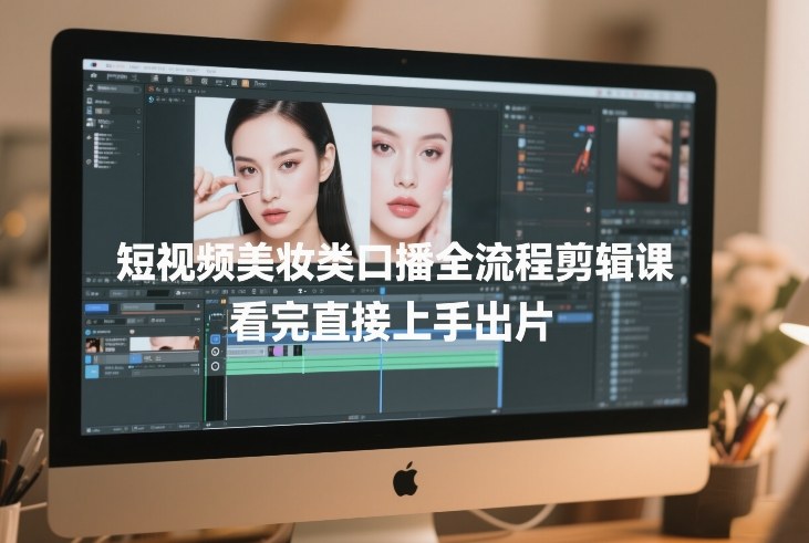 短视频美妆类口播全流程剪辑课，看完直接上手出片-蜗牛学社