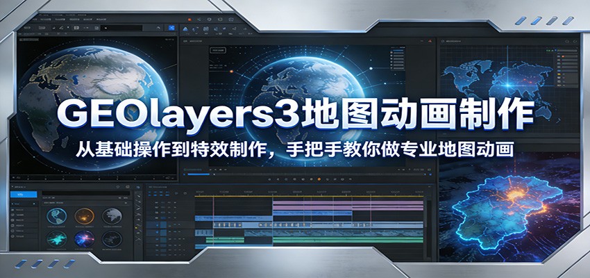 GEOlayers3地图动画制作：从基础操作到特效制作，手把手教你做专业地图动画-蜗牛学社