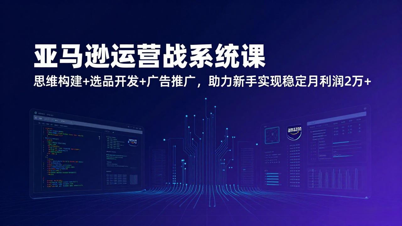 亚马逊运营实战系统课，思维构建+选品开发+广告推广，助力新手实现稳定月利润2万+(更新-蜗牛学社